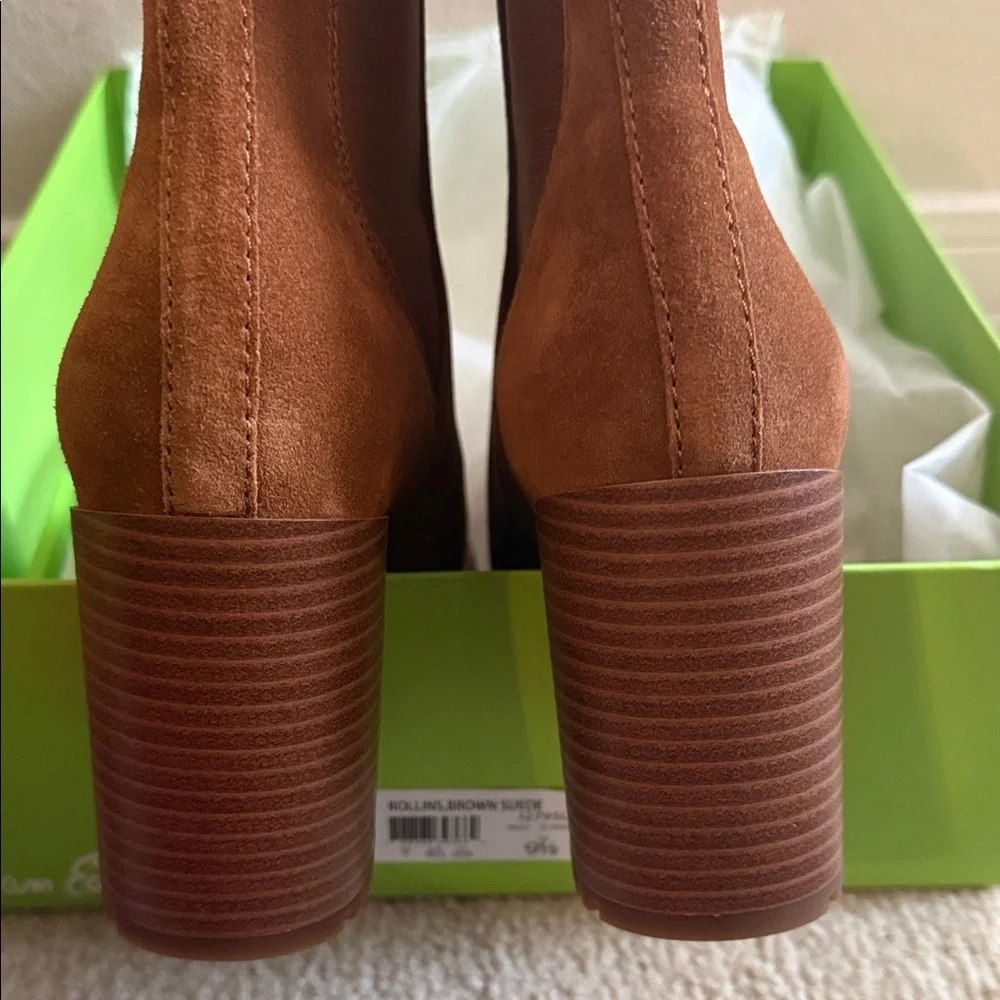 NIB Sam Edelman Rollins Brown Suede Ankle Boots sz 9.5 - Picture 6 of 11